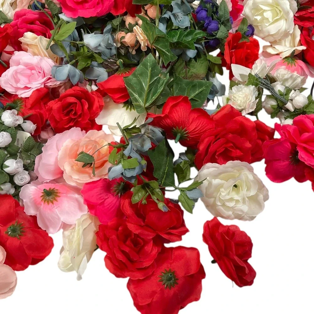 LAREGE Multicolor Artificial Flower Lot Blooms Faux Roses Craft Decor Boho